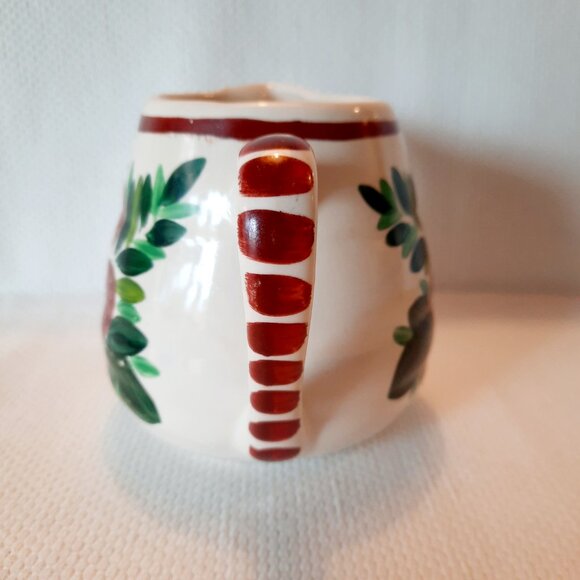 Vintage Bauer Soap Pitcher, Hand Painted Strawberry Motif - Picture 4 of 8